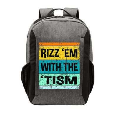 Rizz Em With The Tism Funny Autism Vector Backpack