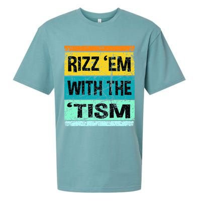 Rizz Em With The Tism Funny Autism Sueded Cloud Jersey T-Shirt