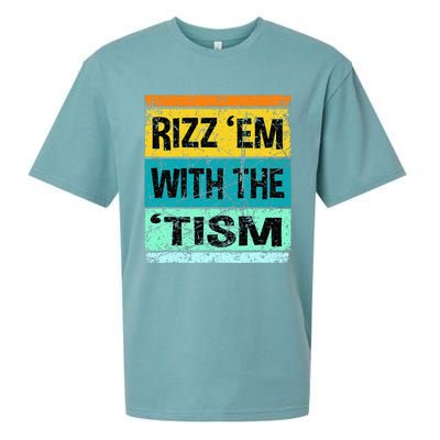 Rizz Em With The Tism Funny Autism Sueded Cloud Jersey T-Shirt