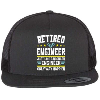 Retired Engineer Way Happier Engineering Retirement Flat Bill Trucker Hat