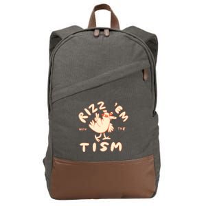 Rizz Em With The Tism Cotton Canvas Backpack