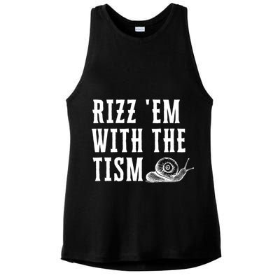 Rizz Em With The Tism Funny Autism Perfect Awareness Gift Ladies PosiCharge Tri-Blend Wicking Tank