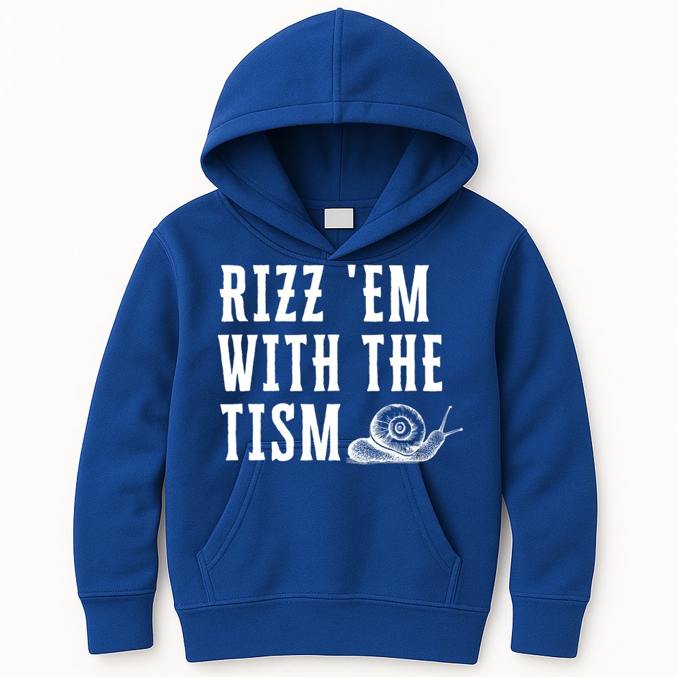 Rizz Em With The Tism Funny Autism Perfect Awareness Gift Kids Hoodie