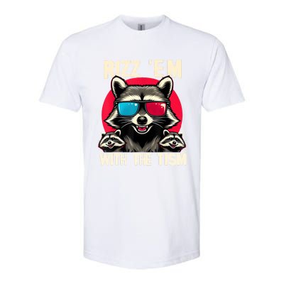 Rizz Em With The Tism Retro Vintage Raccoon Meme Softstyle® CVC T-Shirt