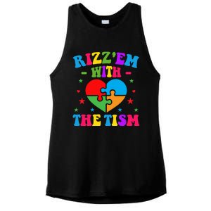 Rizz Em With The Tism Funny Autistic Meme Autism Awareness Gift Ladies PosiCharge Tri-Blend Wicking Tank