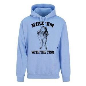 Rizz Em With The Tism Funny Meme Frog Unisex Surf Hoodie