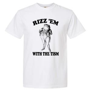 Rizz Em With The Tism Funny Meme Frog Garment-Dyed Heavyweight T-Shirt