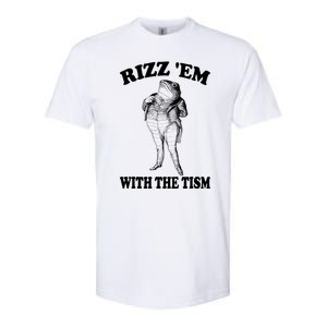 Rizz Em With The Tism Funny Meme Frog Softstyle CVC T-Shirt