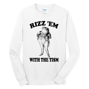 Rizz Em With The Tism Funny Meme Frog Tall Long Sleeve T-Shirt