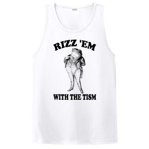 Rizz Em With The Tism Funny Meme Frog PosiCharge Competitor Tank