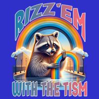 Rizz Em With The Tism Raccoon Autism Awareness Funny Raccoon Gift Baby Bodysuit