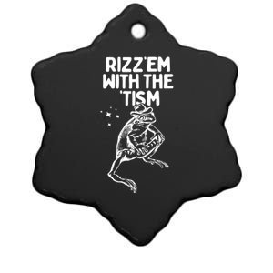 Rizz Em With The Tism Funny Autism Awareness Gift Ceramic Star Ornament