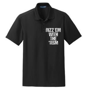 Rizz Em With The Tism Dry Zone Grid Polo