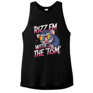 Rizz Em With The Tism Meme Autistic Racoon Ladies PosiCharge Tri-Blend Wicking Tank