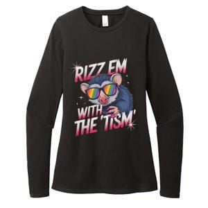 Rizz Em With The Tism Meme Autistic Racoon Womens CVC Long Sleeve Shirt