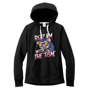 Rizz Em With The Tism Meme Autistic Racoon Women's Fleece Hoodie