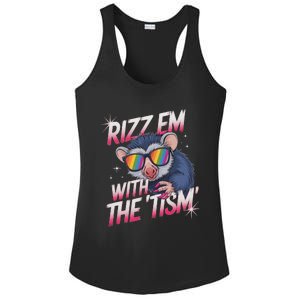 Rizz Em With The Tism Meme Autistic Racoon Ladies PosiCharge Competitor Racerback Tank