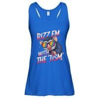 Rizz Em With The Tism Meme Autistic Racoon Ladies Essential Flowy Tank