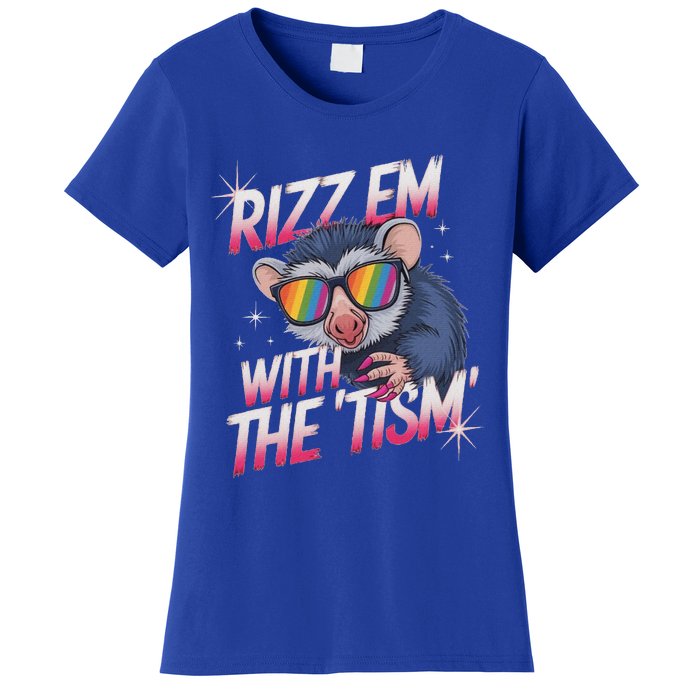 Rizz Em With The Tism Meme Autistic Racoon Women's T-Shirt