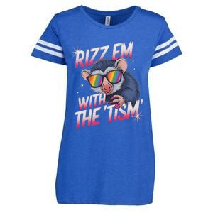 Rizz Em With The Tism Meme Autistic Racoon Enza Ladies Jersey Football T-Shirt