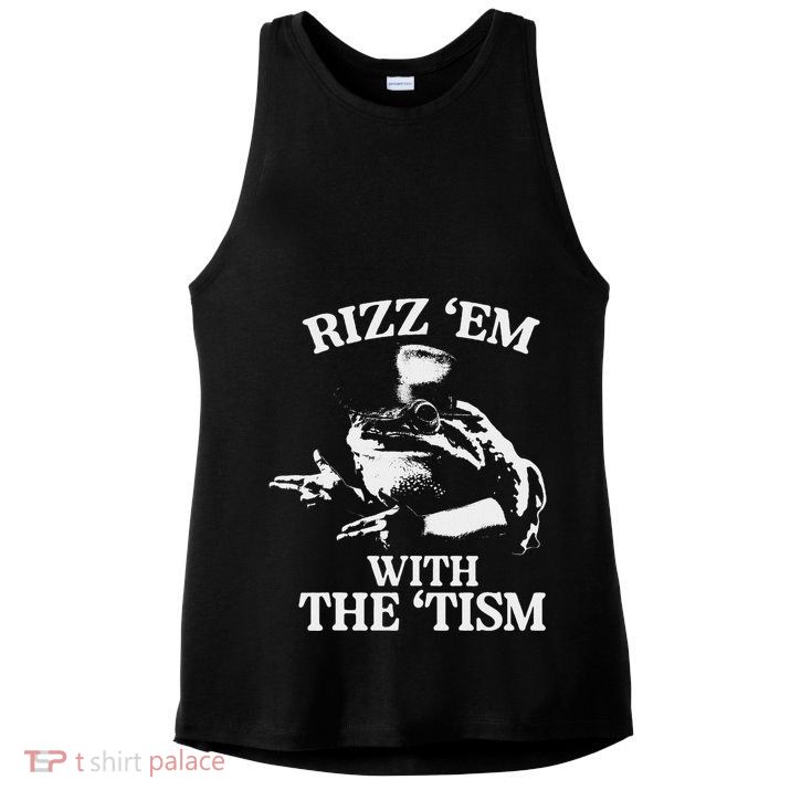 Rizz Em With The Tism Funny Meme Frog Ladies PosiCharge Tri-Blend Wicking Tank