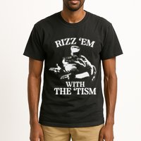 Rizz Em With The Tism Funny Meme Frog Tall T-Shirt