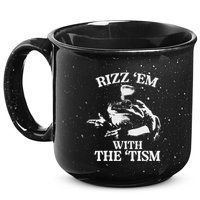 Rizz Em With The Tism Funny Meme Frog 15oz Campfire Ceramic Mug