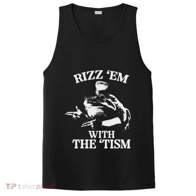 Rizz Em With The Tism Funny Meme Frog PosiCharge Competitor Tank