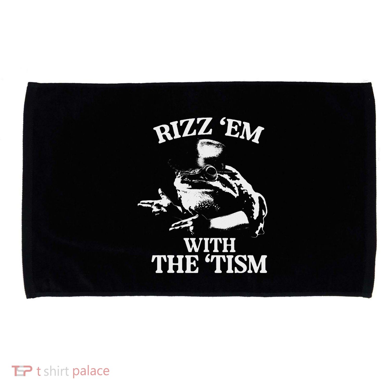 Rizz Em With The Tism Funny Meme Frog Microfiber Hand Towel