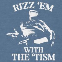 Rizz Em With The Tism Funny Meme Frog Garment-Dyed Sweatshirt