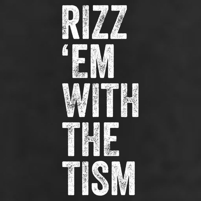 Rizz Em With The Tism Funny Autism Awareness Autistic Quote Meaningful Gift 7 Panel Mesh Trucker Snapback Hat