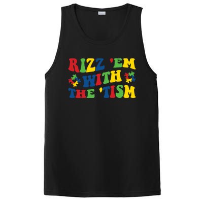 Rizz Em With The Tism Funny Autism Awareness Statet Gift PosiCharge Competitor Tank