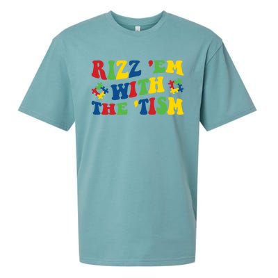 Rizz Em With The Tism Funny Autism Awareness Statet Gift Sueded Cloud Jersey T-Shirt