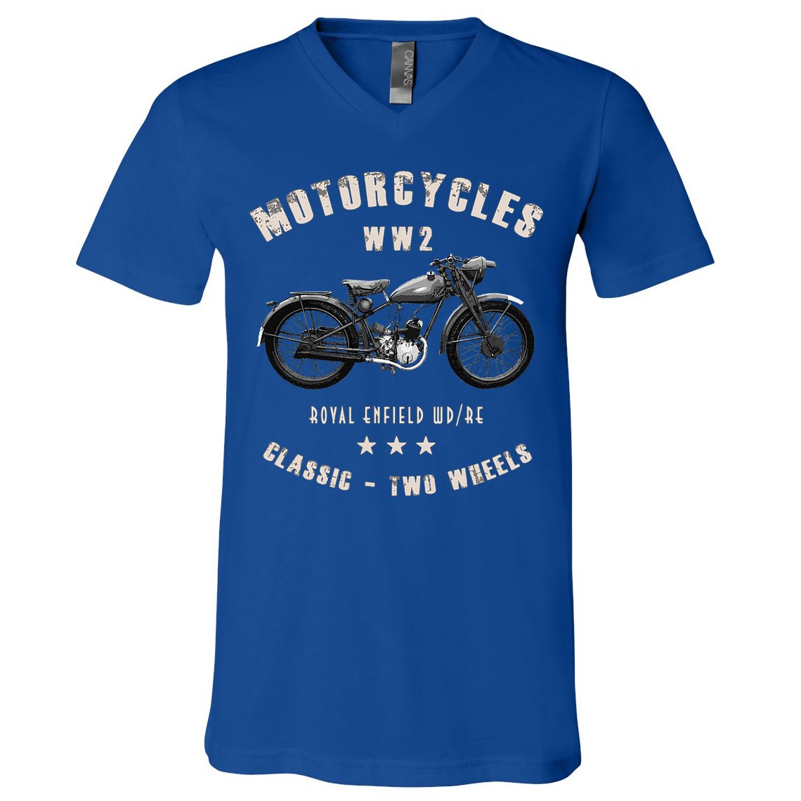 Royal Enfield Wdre Classic Motorcycle Ww2 V-Neck T-Shirt