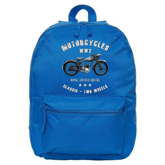 Royal Enfield Wdre Classic Motorcycle Ww2 16 in Basic Backpack