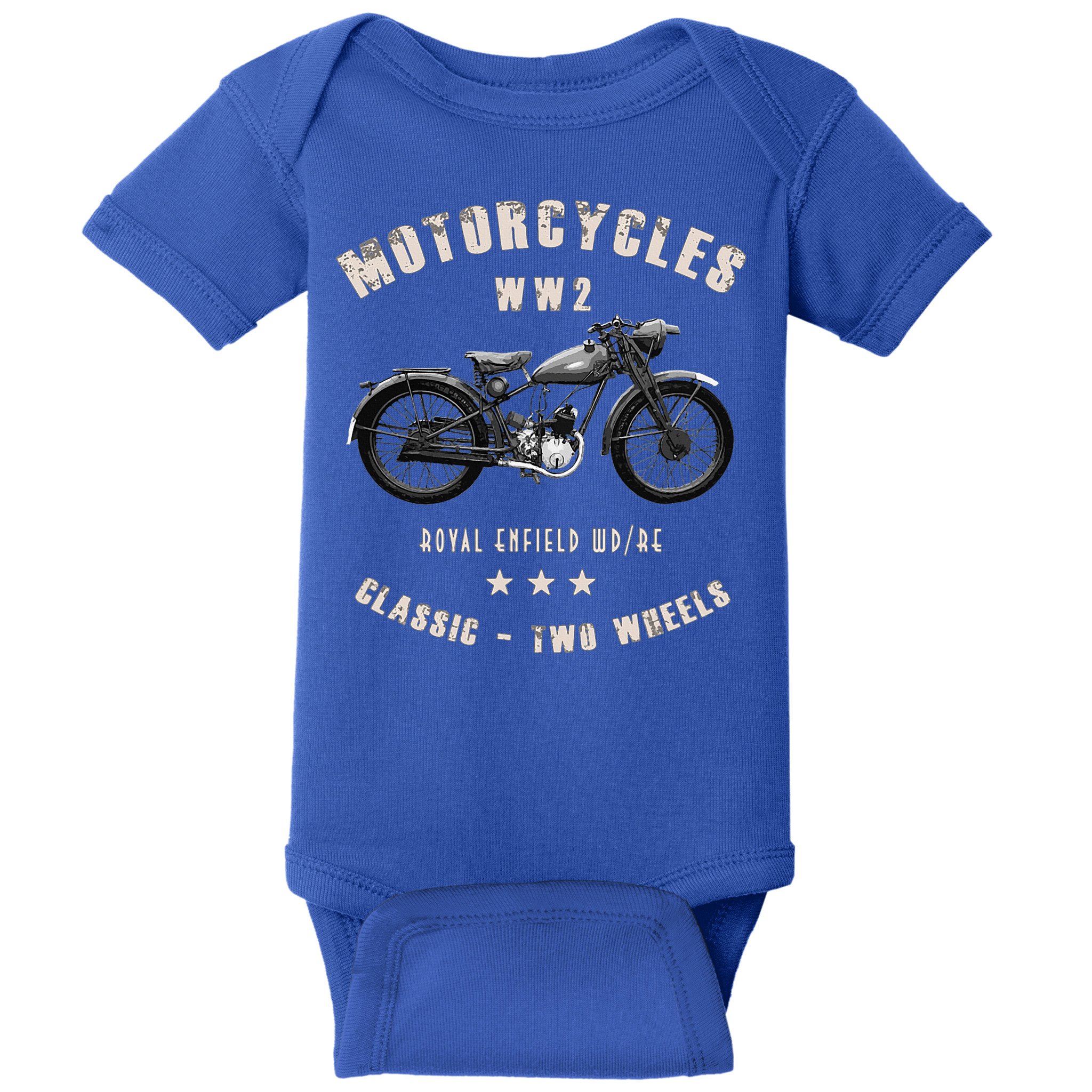 Royal Enfield Wdre Classic Motorcycle Ww2 Baby Bodysuit