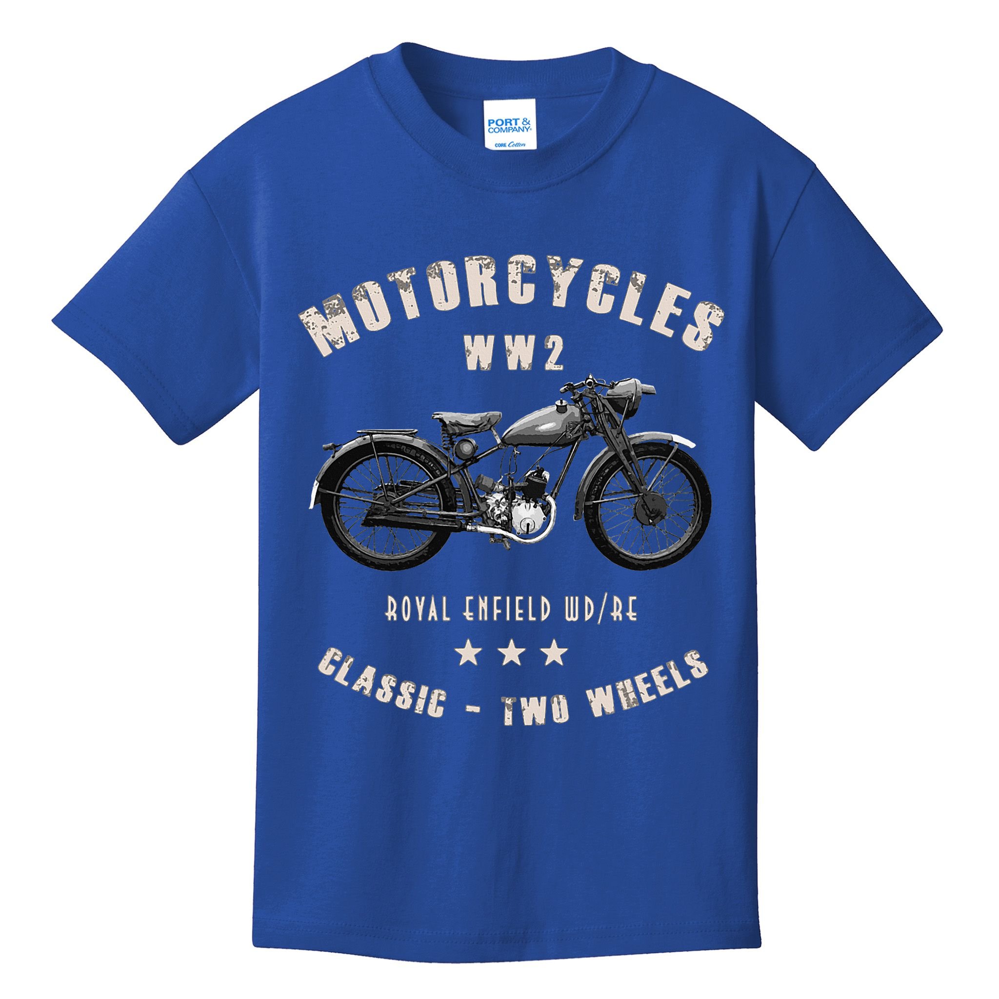 Royal Enfield Wdre Classic Motorcycle Ww2 Kids T-Shirt