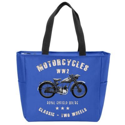 Royal Enfield Wdre Classic Motorcycle Ww2 Zip Tote Bag