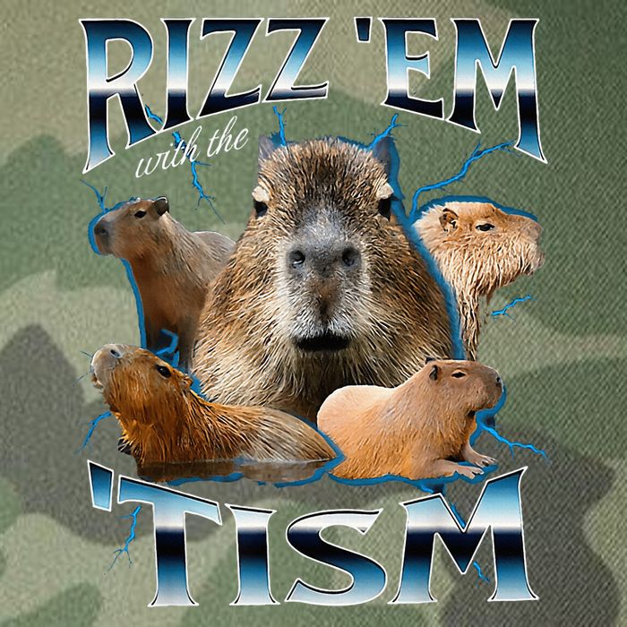 Rizz Em With The Tism Capybara Funny Oddly Dank Legacy Tie Dye Trucker Hat
