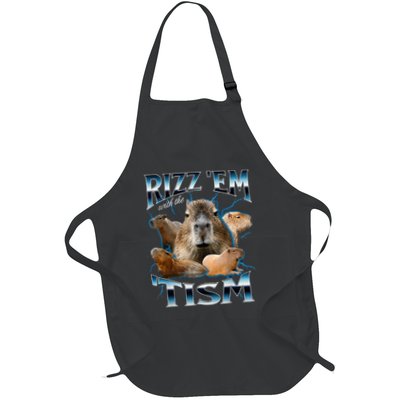 Rizz Em With The Tism Capybara Funny Oddly Dank Apron