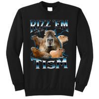 Rizz Em With The Tism Capybara Funny Oddly Dank Sweatshirt