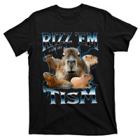 Rizz Em With The Tism Capybara Funny Oddly Dank T-Shirt