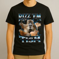Rizz Em With The Tism Capybara Funny Oddly Dank T-Shirt