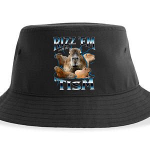 Rizz Em With The Tism Capybara Funny Oddly Dank Sustainable Bucket Hat