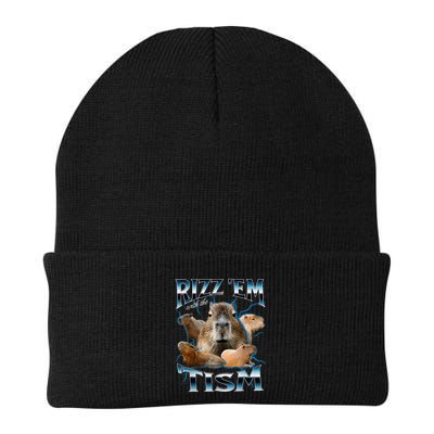 Rizz Em With The Tism Capybara Funny Oddly Dank Beanie