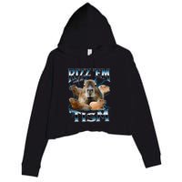 Rizz Em With The Tism Capybara Funny Oddly Dank Crop Fleece Hoodie