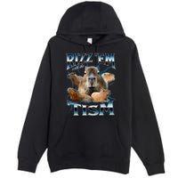 Rizz Em With The Tism Capybara Funny Oddly Dank Premium Pullover Hoodie