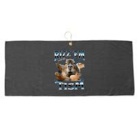 Rizz Em With The Tism Capybara Funny Oddly Dank Large Microfiber Waffle Golf Towel