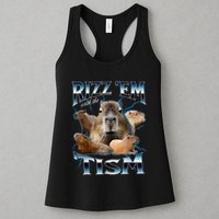 Rizz Em With The Tism Capybara Funny Oddly Dank Womens Tank Top