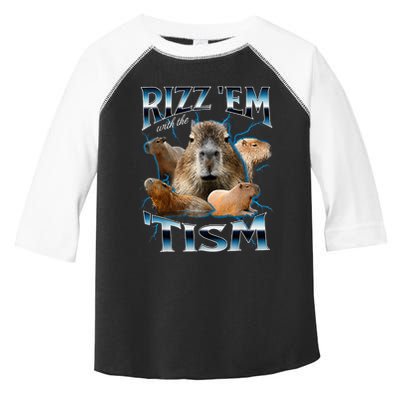 Rizz Em With The Tism Capybara Funny Oddly Dank Toddler Fine Jersey T-Shirt